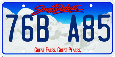 SD license plate 76BA85