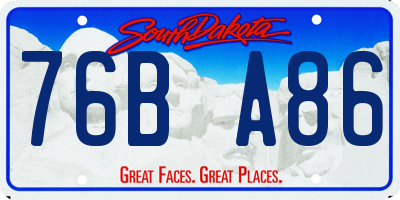 SD license plate 76BA86