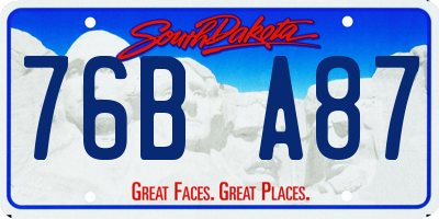SD license plate 76BA87