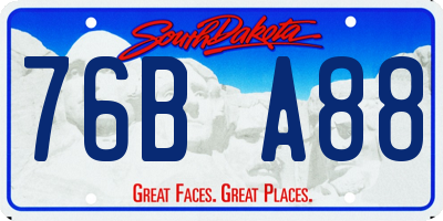SD license plate 76BA88