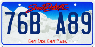 SD license plate 76BA89