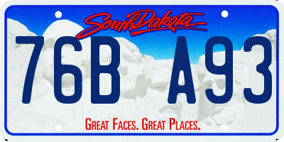 SD license plate 76BA93