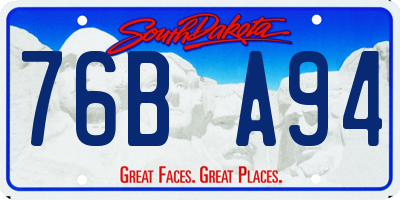 SD license plate 76BA94