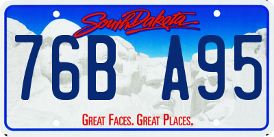 SD license plate 76BA95