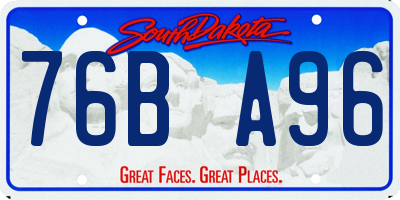 SD license plate 76BA96