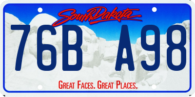 SD license plate 76BA98