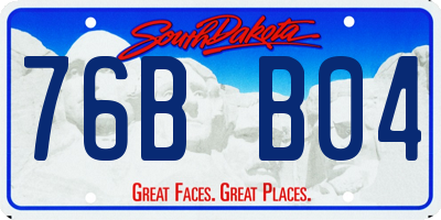 SD license plate 76BB04