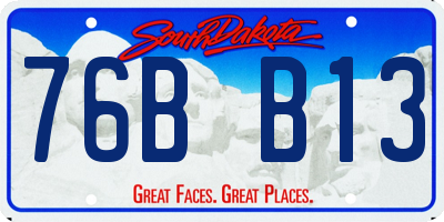 SD license plate 76BB13