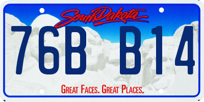 SD license plate 76BB14