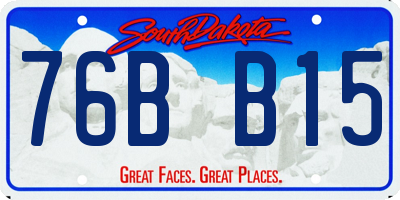 SD license plate 76BB15