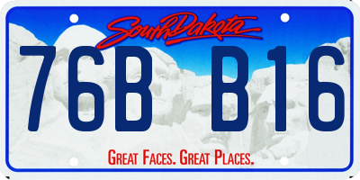 SD license plate 76BB16