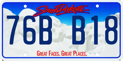 SD license plate 76BB18