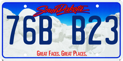 SD license plate 76BB23