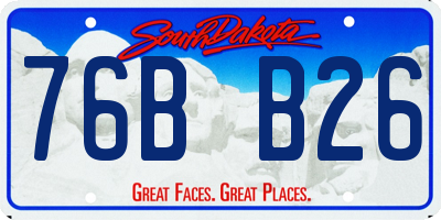 SD license plate 76BB26