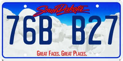 SD license plate 76BB27