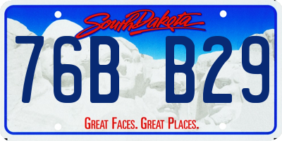 SD license plate 76BB29