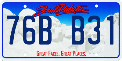 SD license plate 76BB31
