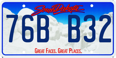 SD license plate 76BB32