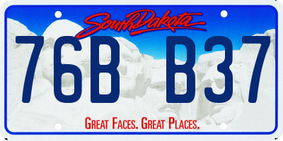 SD license plate 76BB37