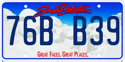 SD license plate 76BB39