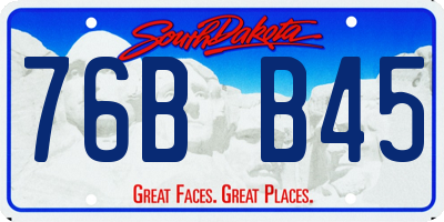 SD license plate 76BB45