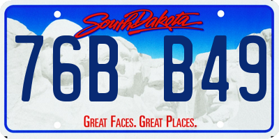 SD license plate 76BB49