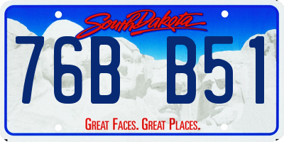 SD license plate 76BB51