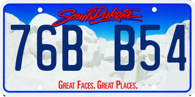 SD license plate 76BB54