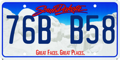 SD license plate 76BB58