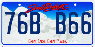 SD license plate 76BB66