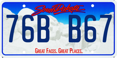 SD license plate 76BB67