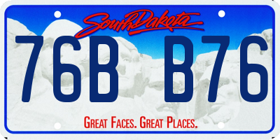 SD license plate 76BB76