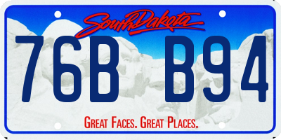SD license plate 76BB94