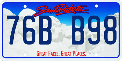 SD license plate 76BB98