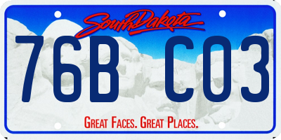 SD license plate 76BC03