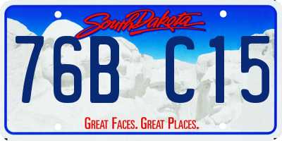 SD license plate 76BC15
