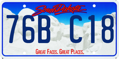 SD license plate 76BC18