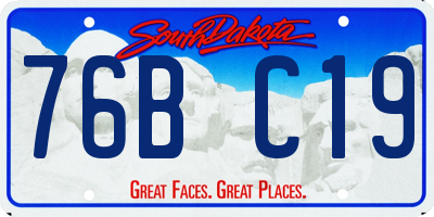 SD license plate 76BC19
