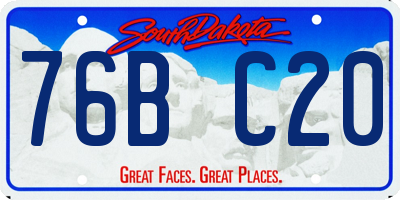 SD license plate 76BC20