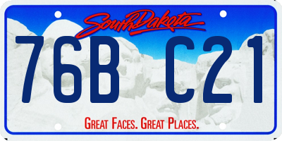 SD license plate 76BC21