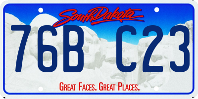SD license plate 76BC23