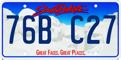 SD license plate 76BC27