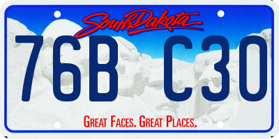 SD license plate 76BC30