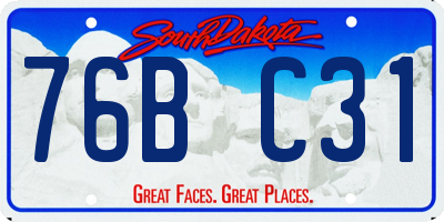 SD license plate 76BC31