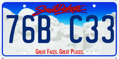 SD license plate 76BC33