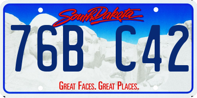 SD license plate 76BC42