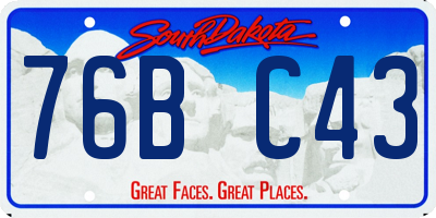SD license plate 76BC43