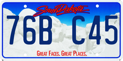 SD license plate 76BC45