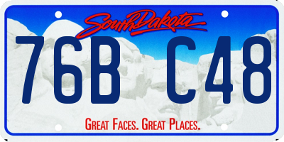 SD license plate 76BC48