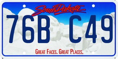 SD license plate 76BC49